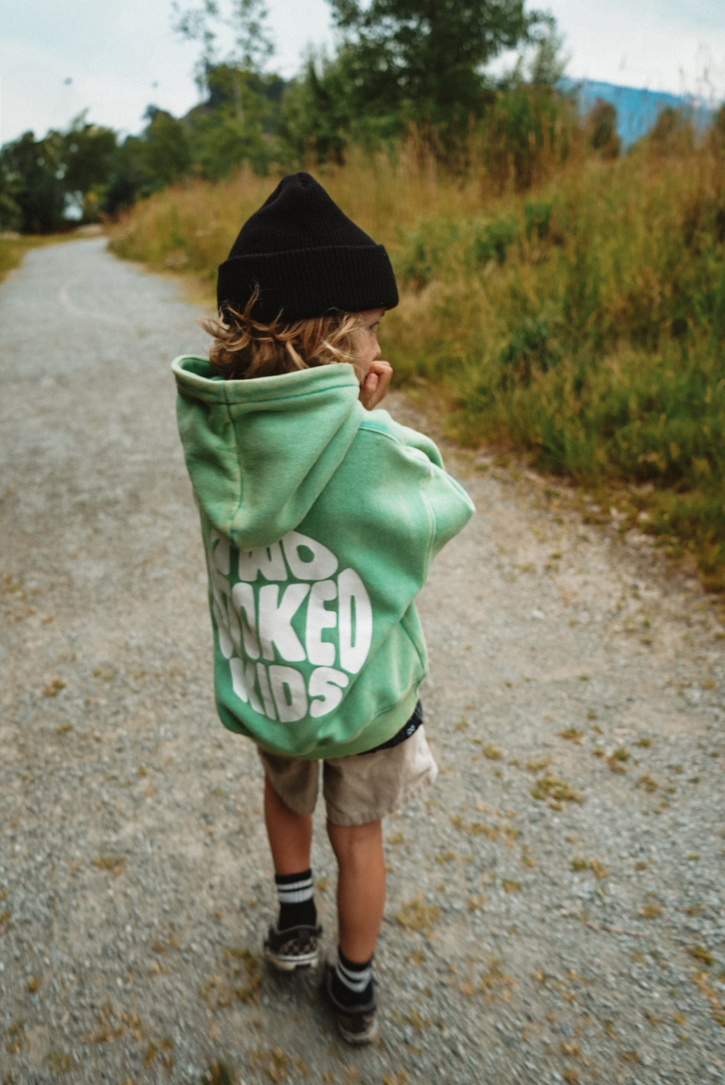 Washed Green Kids Oversized Hoodie