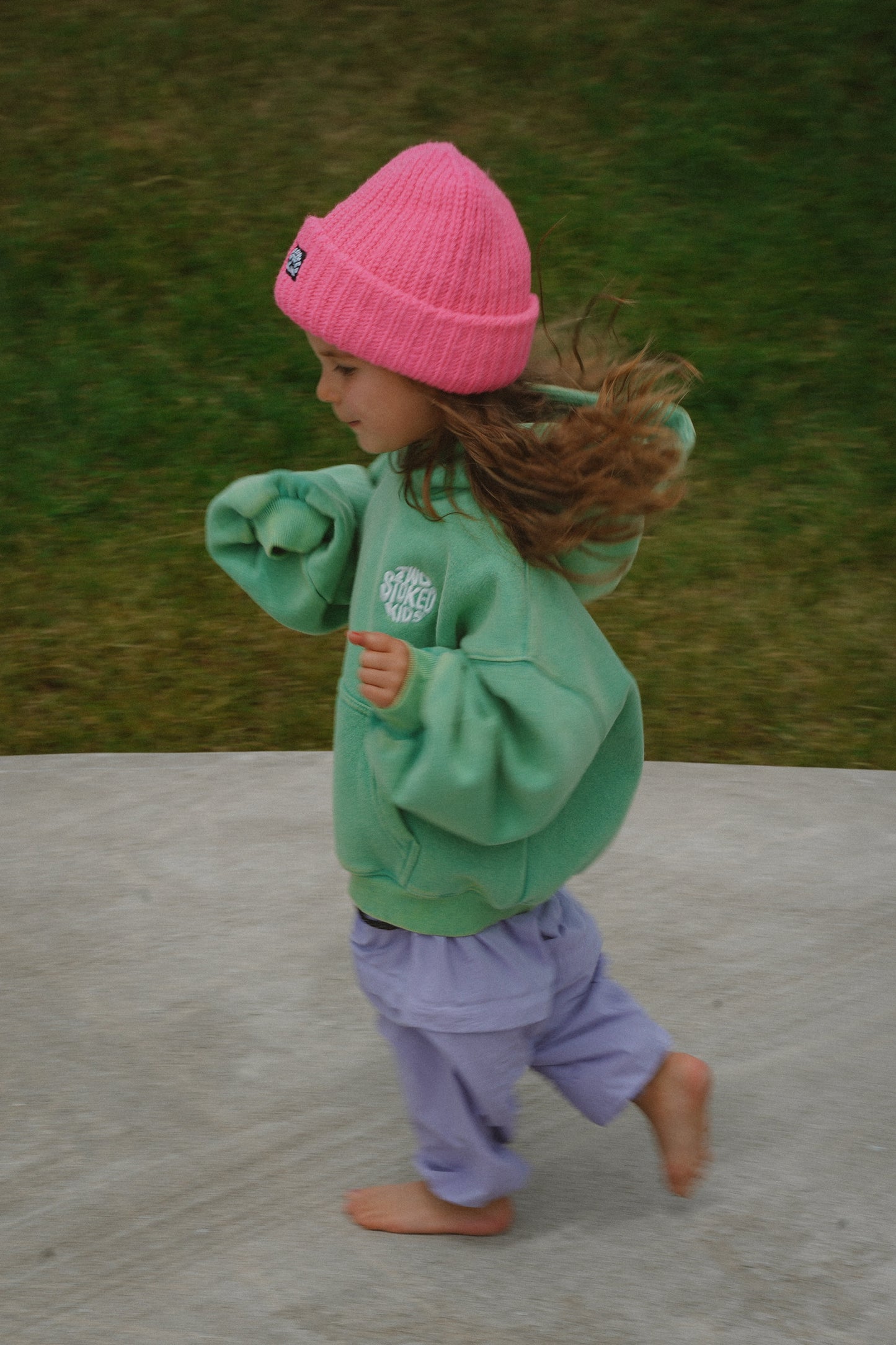 Washed Green Kids Oversized Hoodie