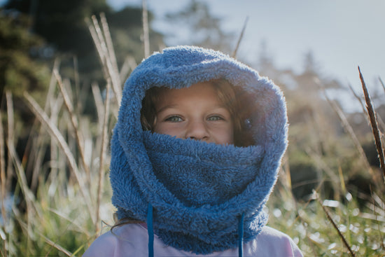 Deep Blue Kids Rider Hood
