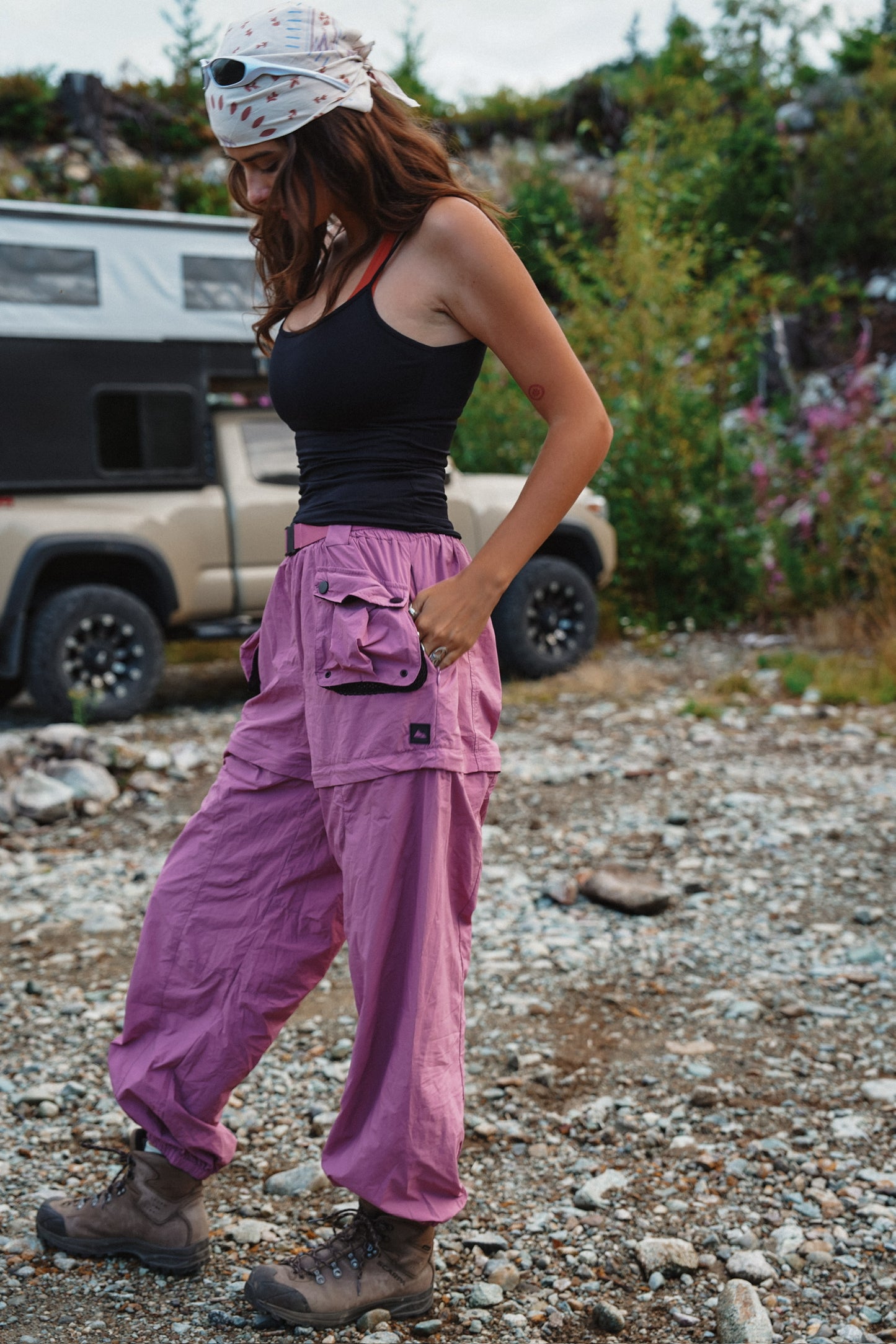 Burgundy Zip-Off Pants