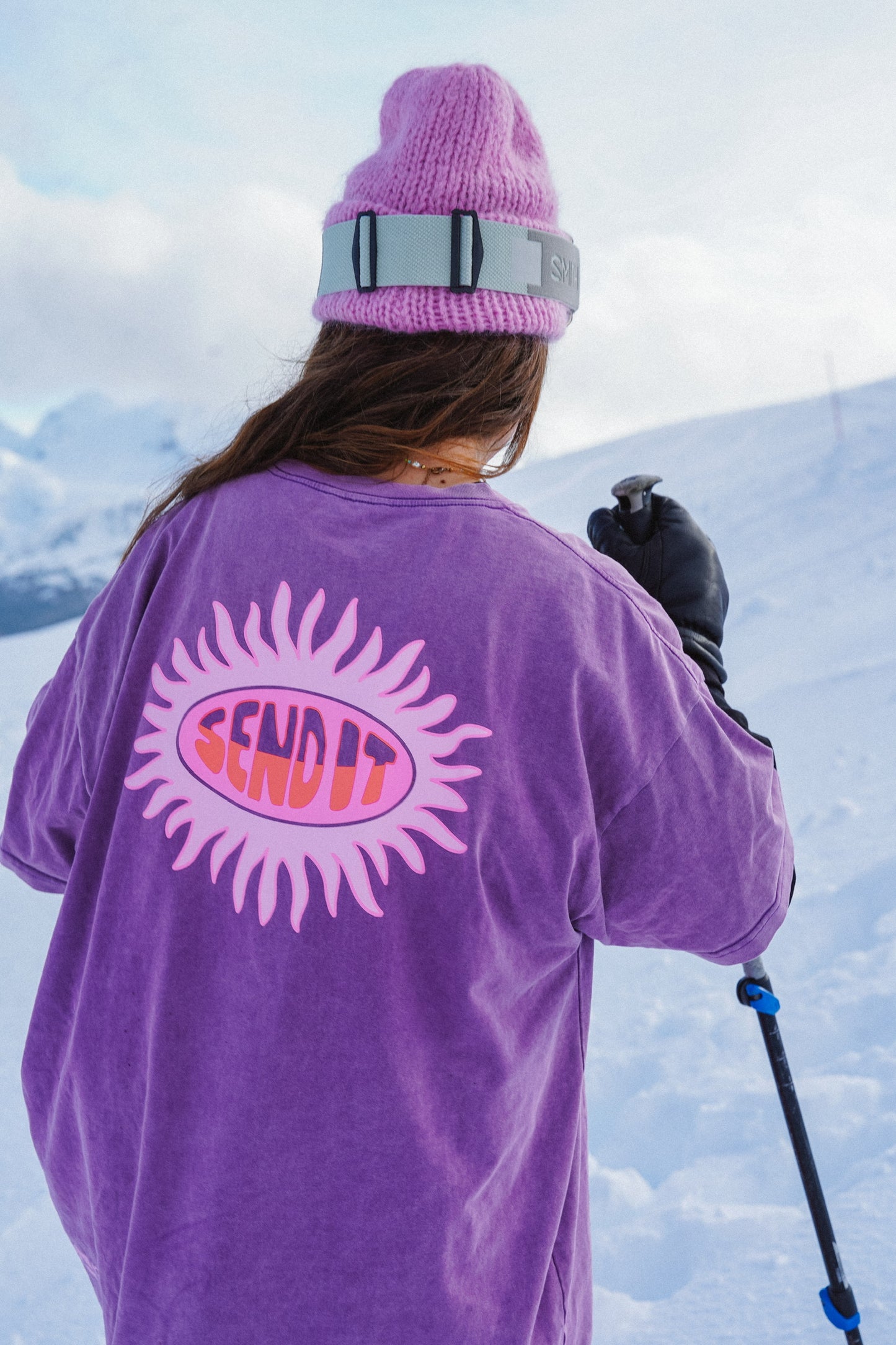 Send it Oversized Tee - Purple