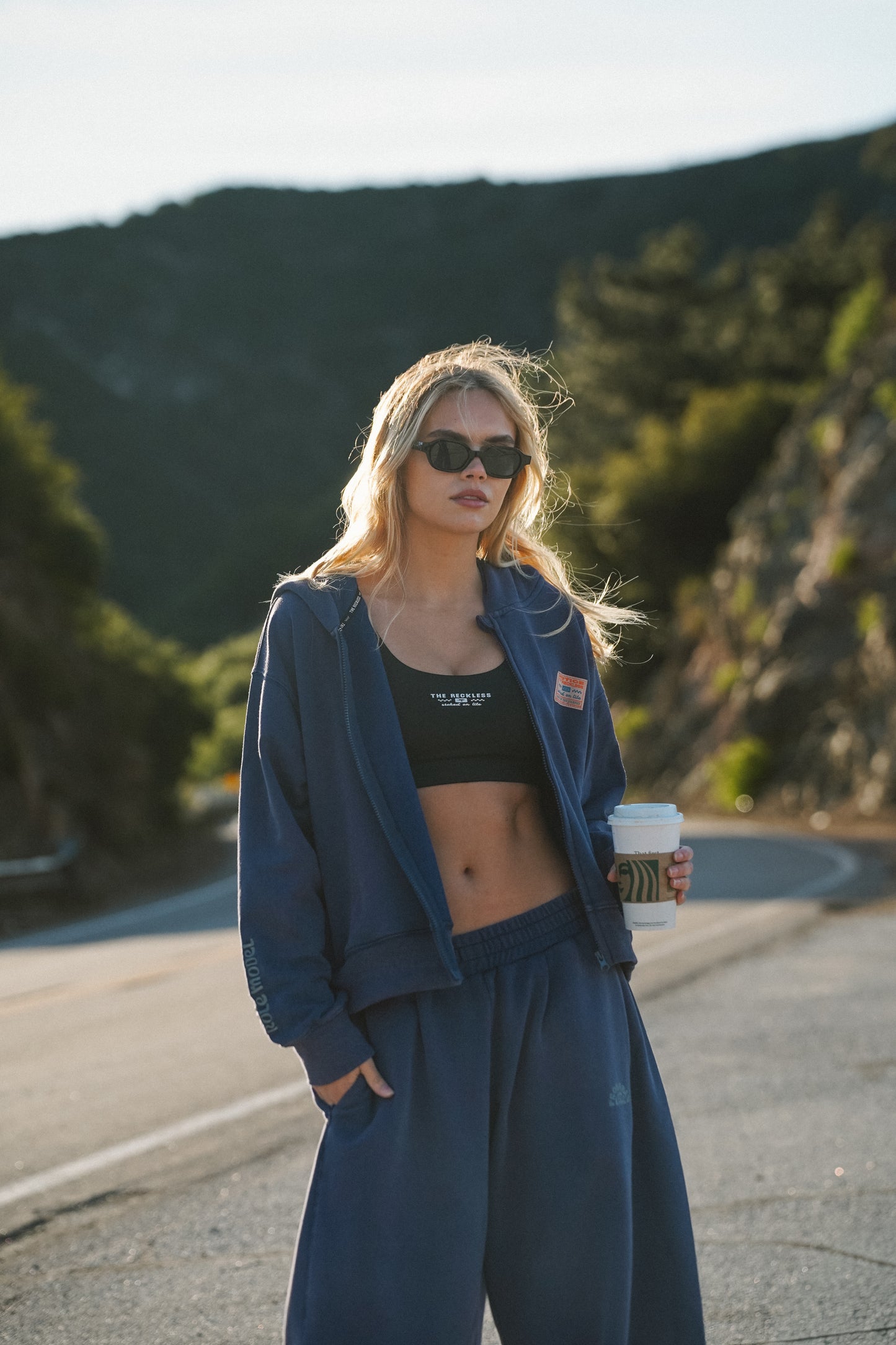 Probably Late Cropped Zip Hoodie