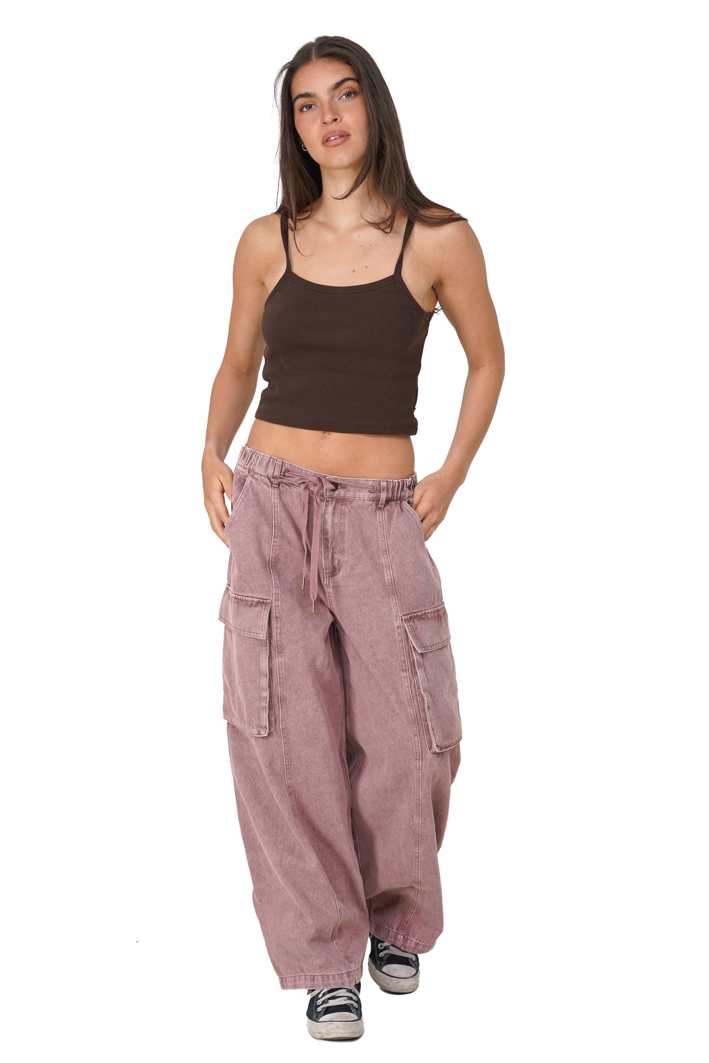 Dusty Rose Barrel Jeans