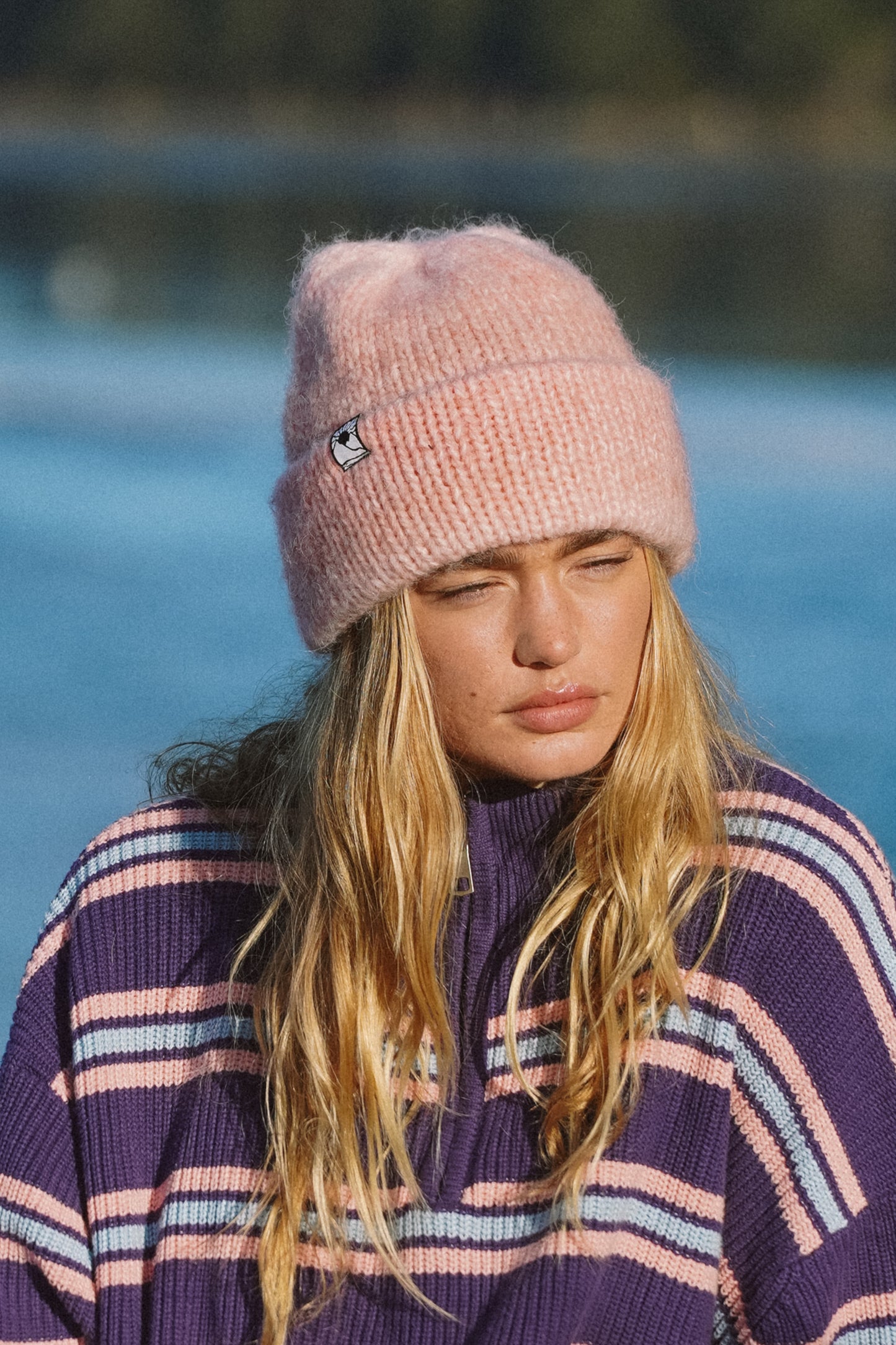 Pink Haze Mohair Beanie