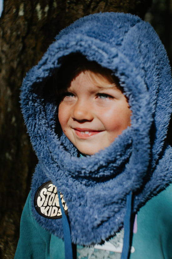 Deep Blue Kids Rider Hood