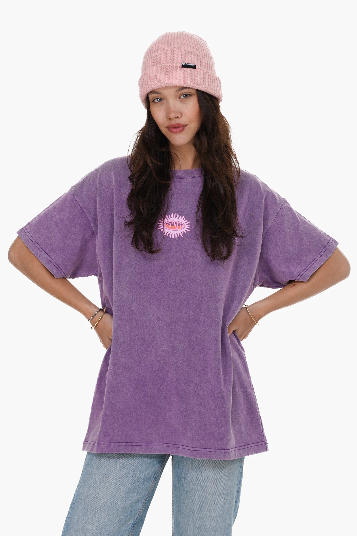 Send it Oversized Tee - Purple