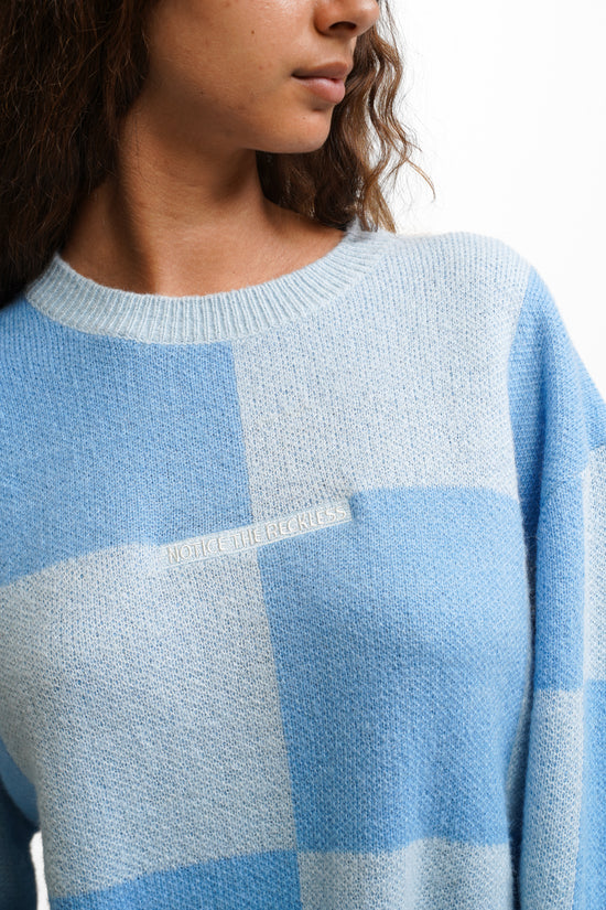 Sweater à Carreaux Bleu