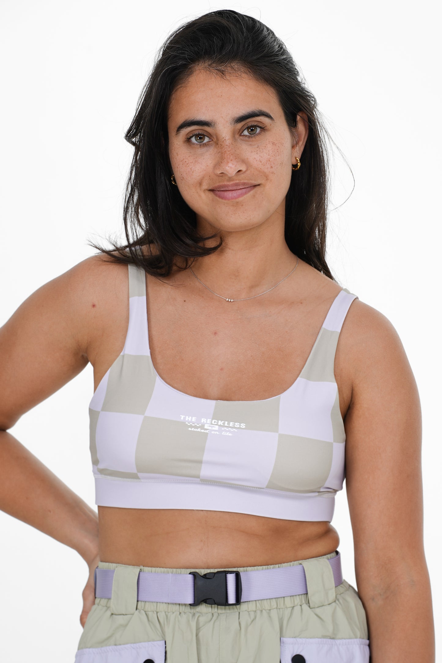 Lavender Checkered Sport Top