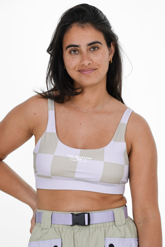 Lavender Checkered Sport Top