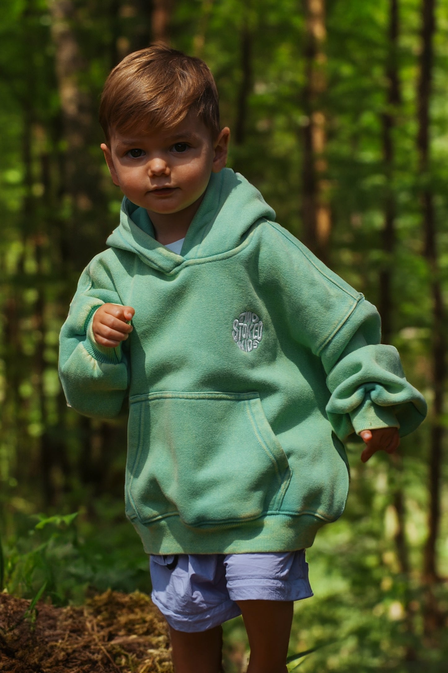 Washed Green Kids Oversized Hoodie