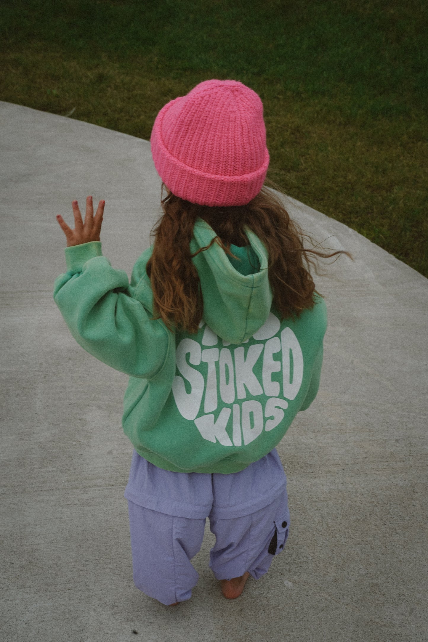 Washed Green Kids Oversized Hoodie