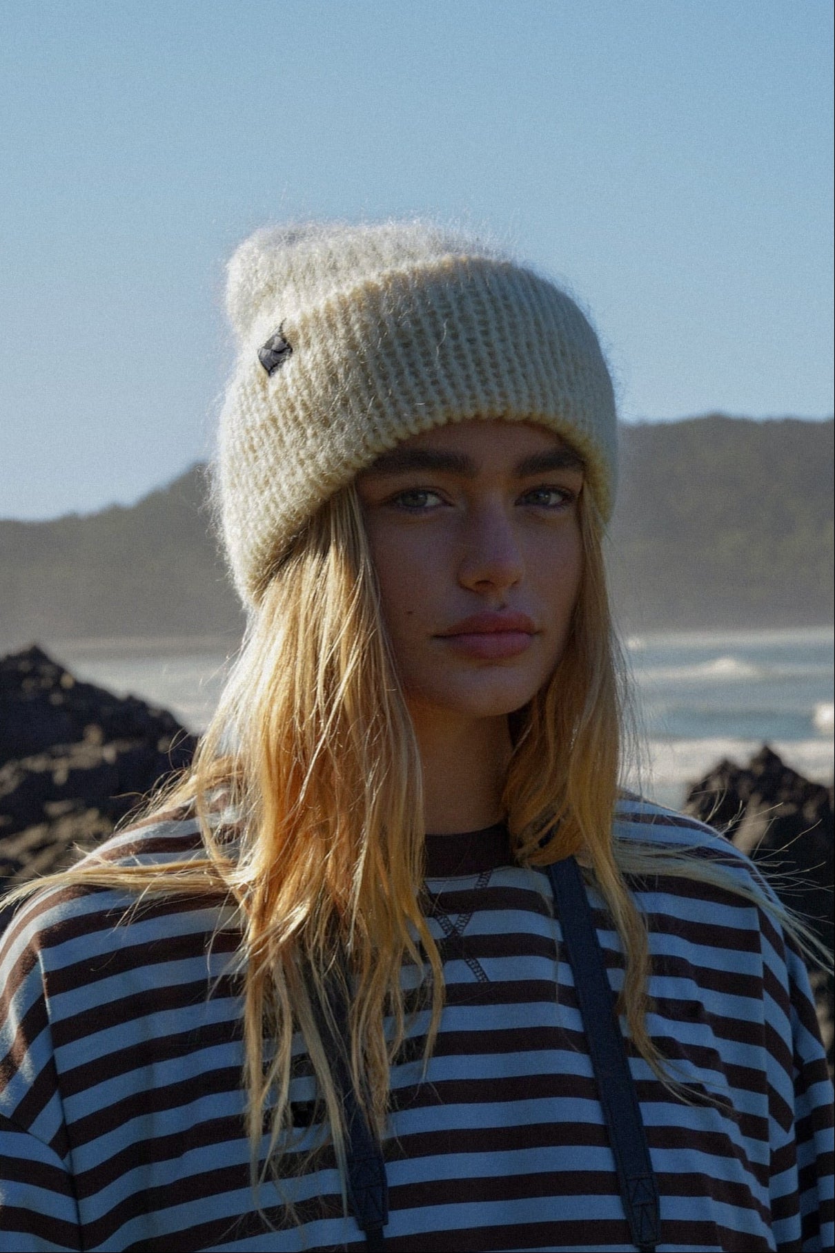 Butter Yellow Mohair Beanie