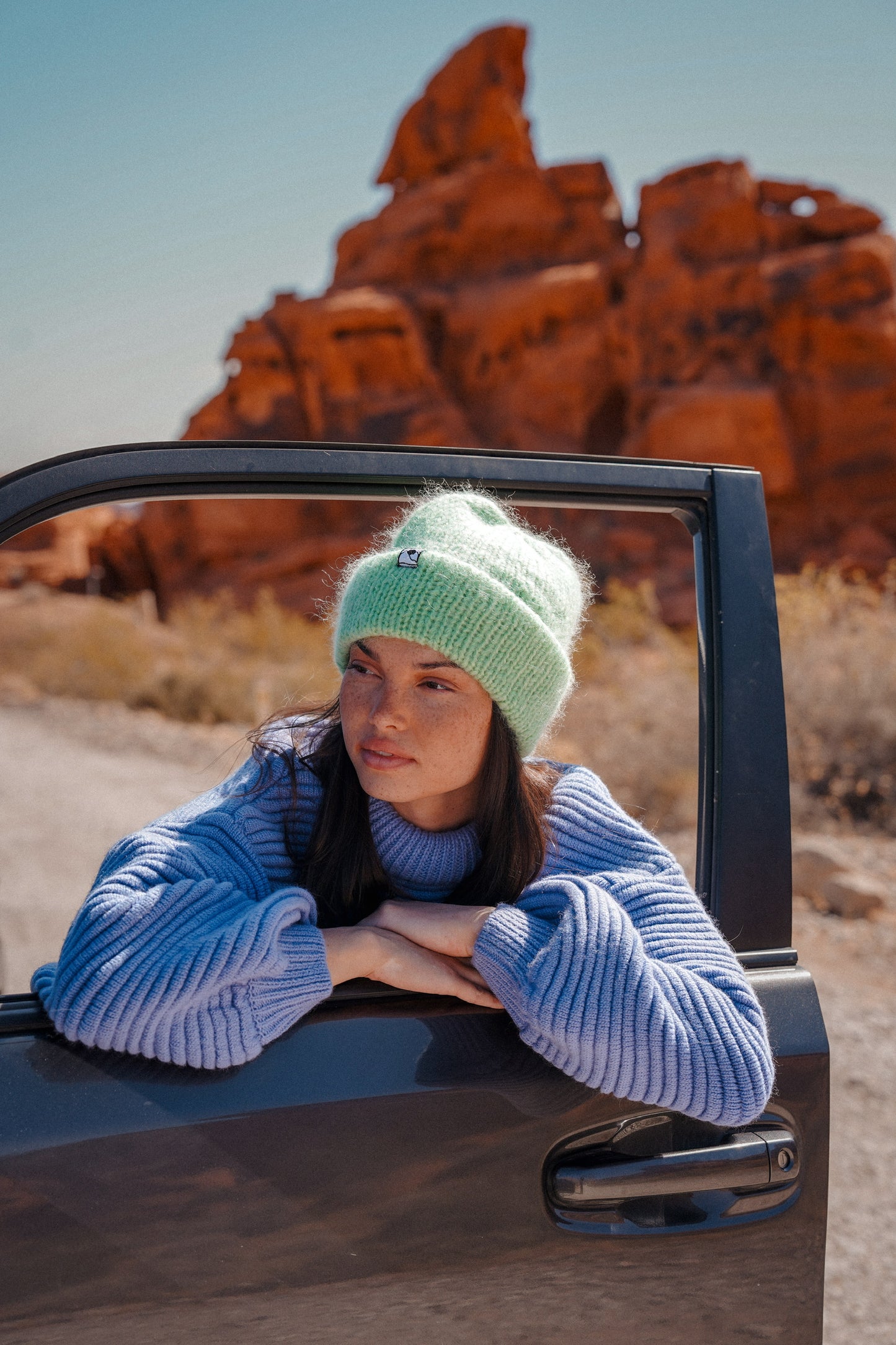 Indigo Lantern Sleeve Sweater