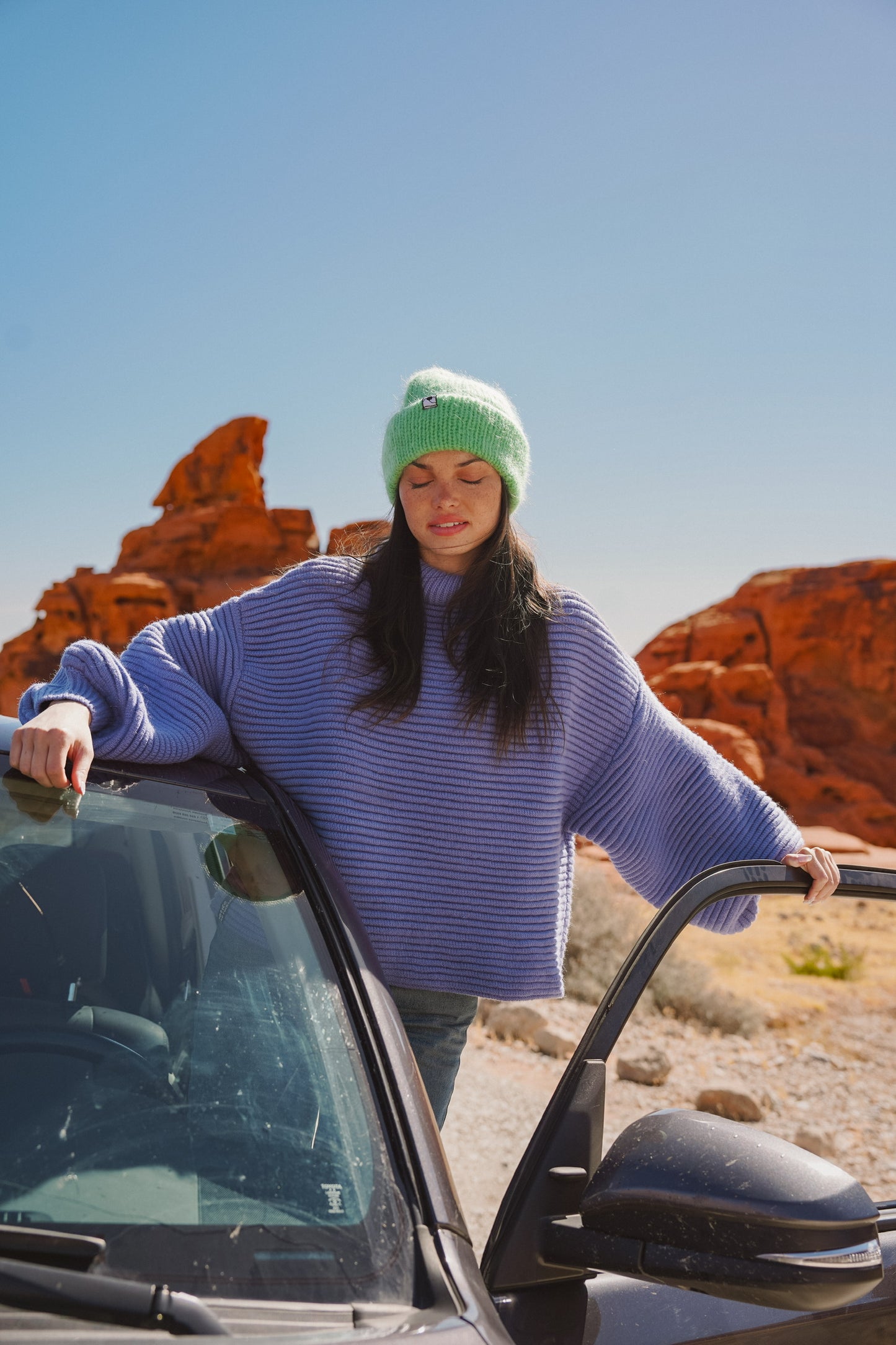 Indigo Lantern Sleeve Sweater