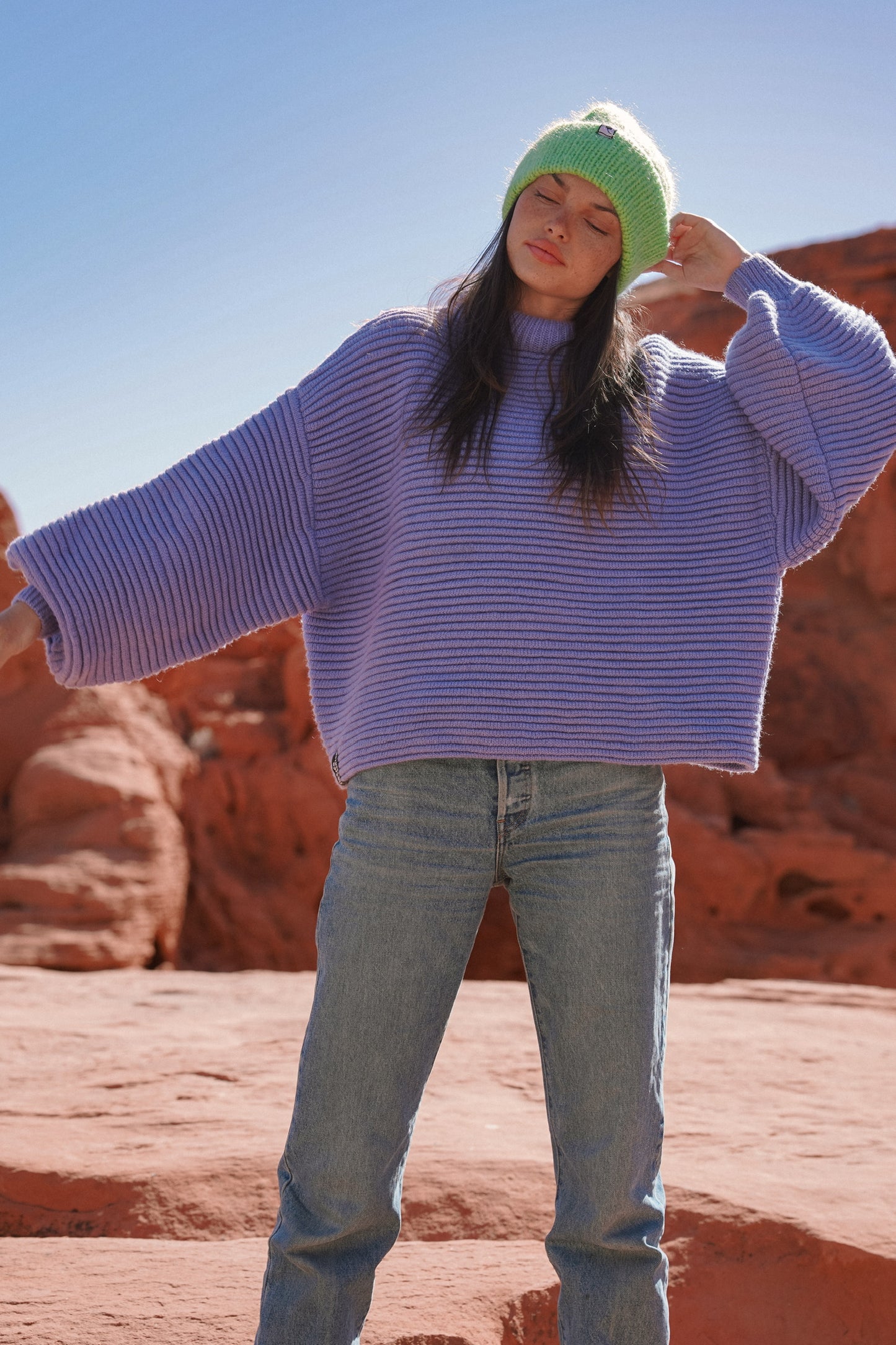 Indigo Lantern Sleeve Sweater