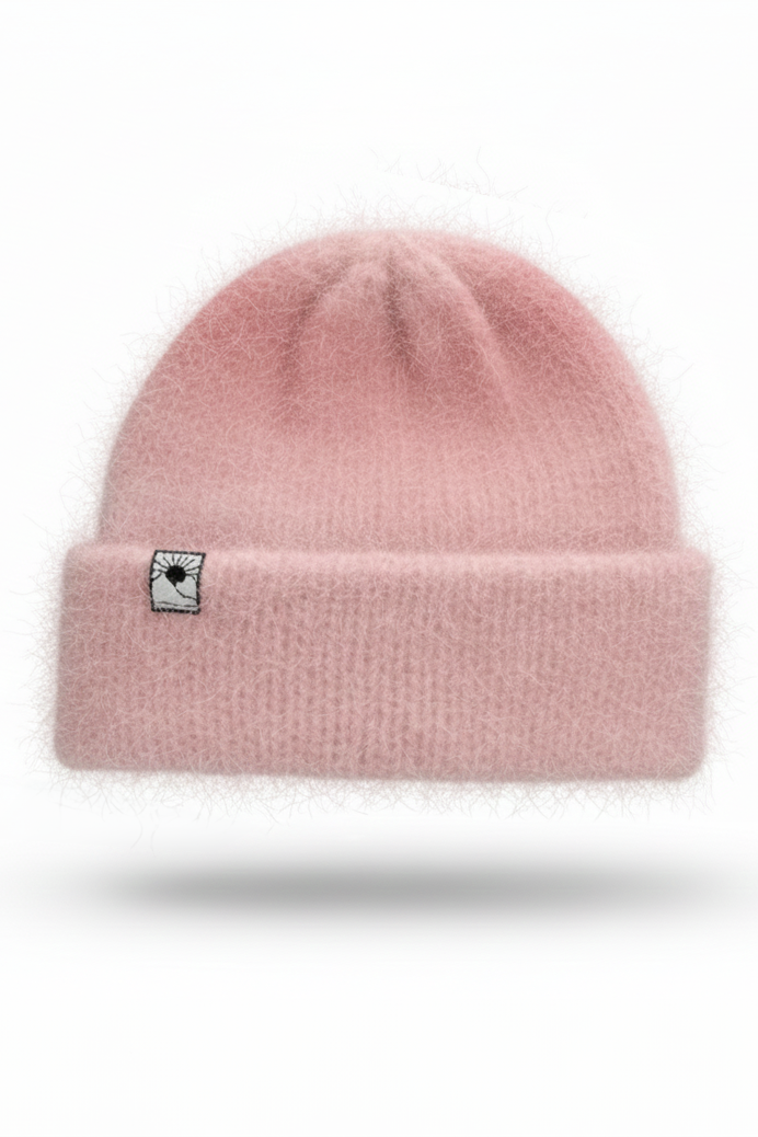 Pink Haze Mohair Beanie