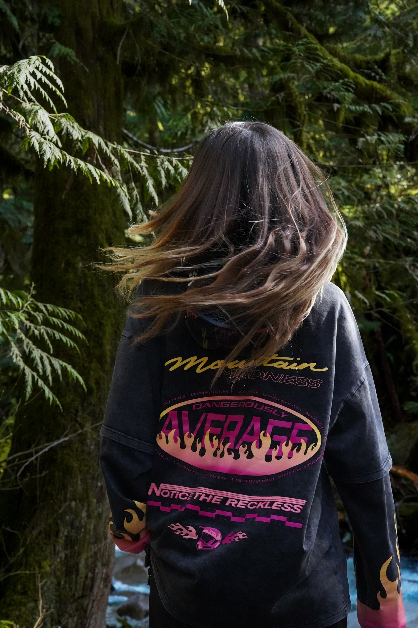 Trail-ready layered long sleeve with laid-back bike culture styling, breathable comfort, and versatile wear from trails to everyday use