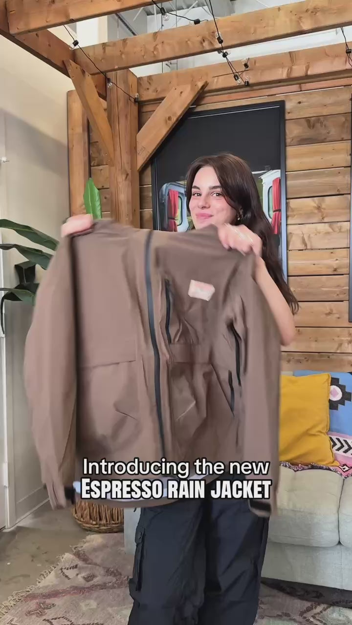 Load and play video in Gallery viewer, Espresso Rain Jacket
