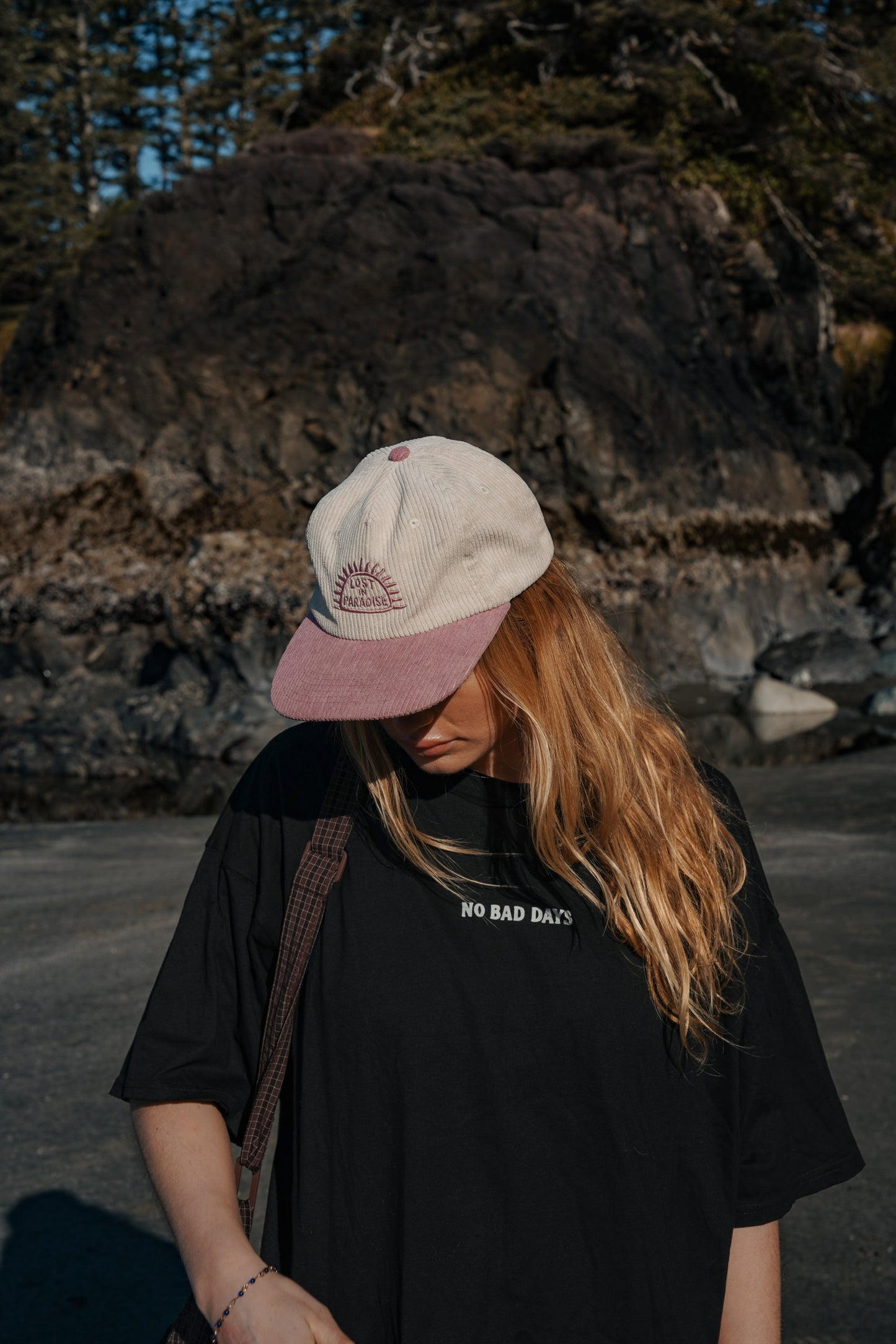 Black cotton t-shirt with minimal front logo and soft comfortable fabric