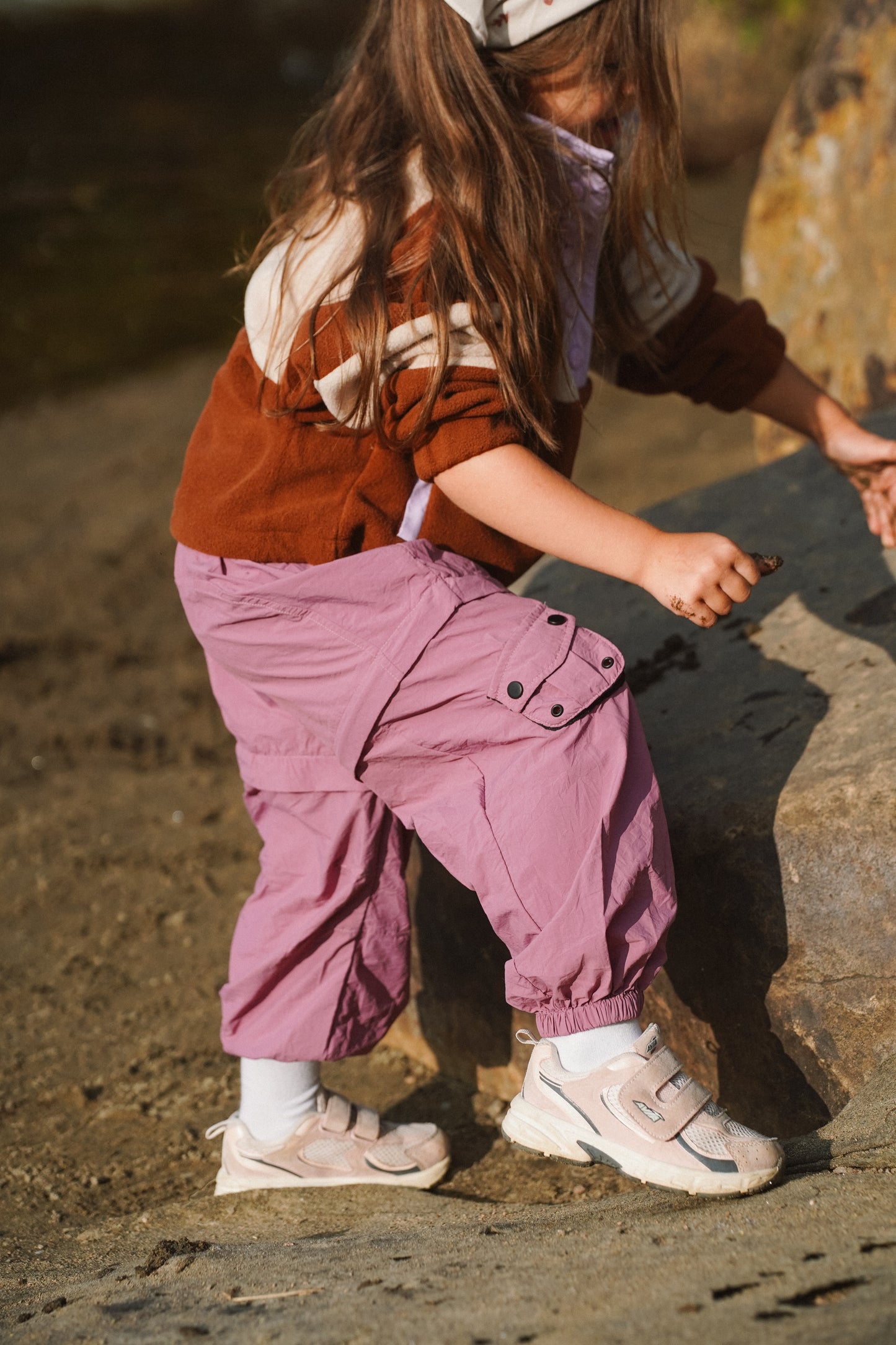 Burgundy Kids Zip-Off Pants