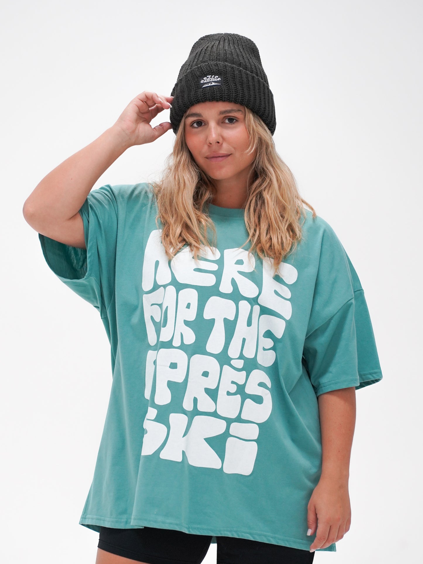 Load image into Gallery viewer, Here For The Après Ski Oversized Tee (Teal)
