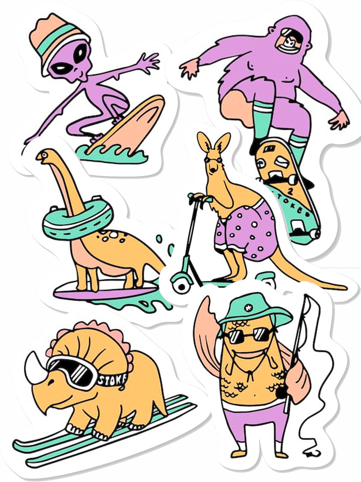 Two Stoked Kids Sticker Pack